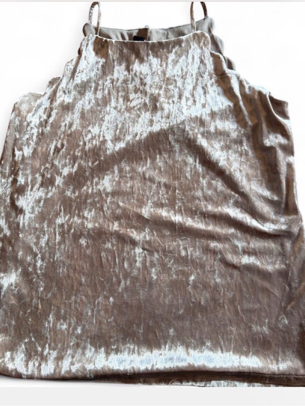 Women’s Y2K taupe color crushed velvet lined camisole Size medium